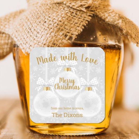 Made with Love Homemade kerstsierents Food Vierkante Sticker