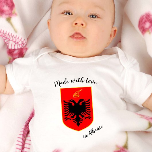 Made with Love in Albanië / Albanese vlag Romper