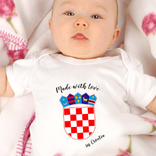 Made with Love in Kroatië / Kroatische vlag Romper