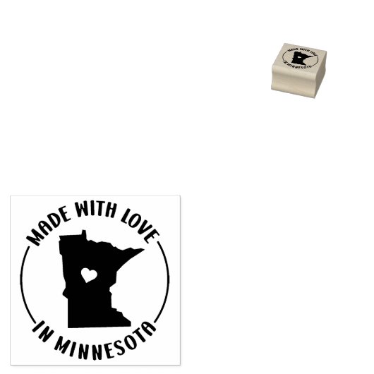 Made with Love in Minnesota, Small Business, Rubberstempel (Gestempeld)