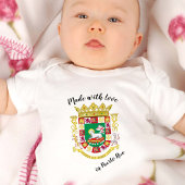 Made with Love in Puerto Rico/Puerto Ricaanse vlag Romper