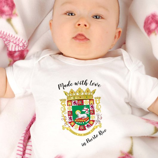 Made with Love in Puerto Rico/Puerto Ricaanse vlag Romper