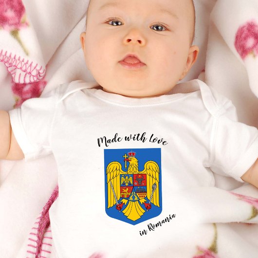 Made with Love in Romania / Roemeense vlag Romper