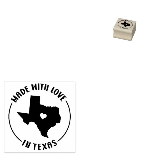 Made with Love in Texas, Small Business Rubberstempel (Gestempeld)