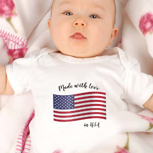 Made with Love in USA / American flag Romper