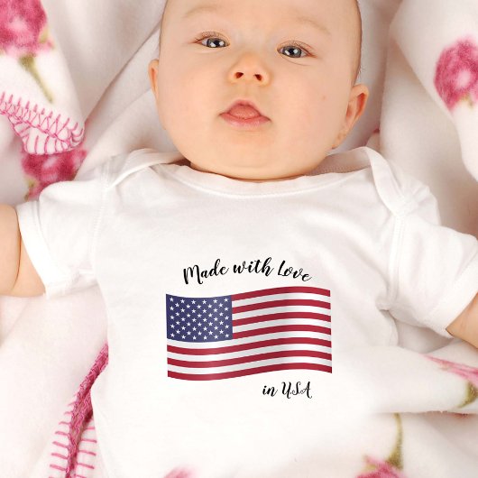 Made with Love in USA / American flag Romper
