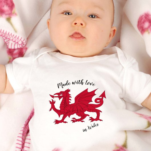 Made with Love in Wales / Welsh flag Romper