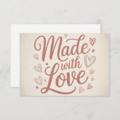 Made with Love Insert Thank You Card Bedankkaart (Voorkant / Achterkant)