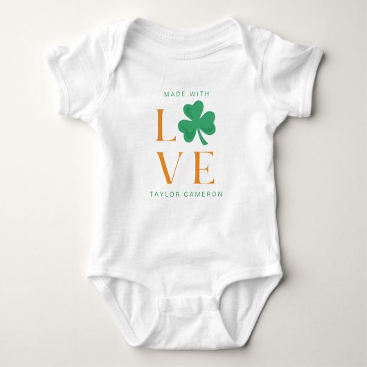 Made with Love Irish Shamrock Green en Oranje Romper (Voorkant)