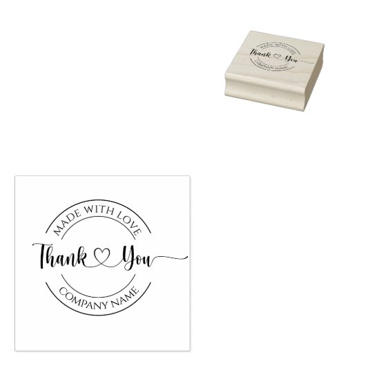 Made with Love | Kleine bedrijven Hartelijk dank Rubberstempel (Gestempeld)