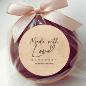 Made with Love Kraft Minimalist Elegant Script Ronde Sticker