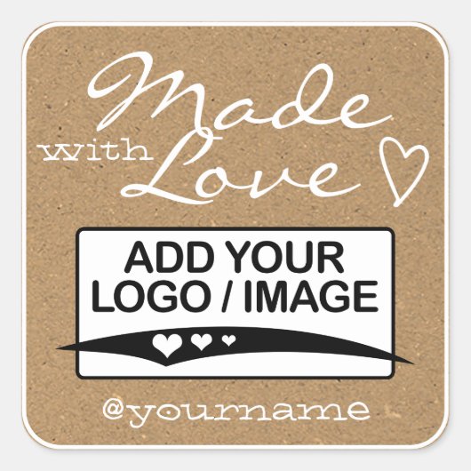 Made with Love Labels Logo Kraft Paper (Voorkant)