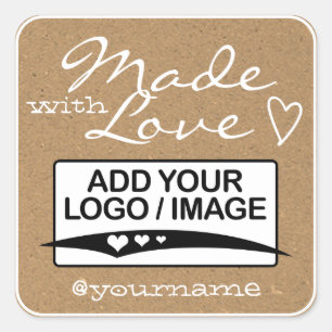 Made with Love Labels Logo Kraft Paper