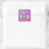 Made with Love Logo Sjabloon Paars Pink Ombre Vierkante Sticker (Tas)