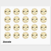 Made with Love Metallic Lashes Gold Sepia Makeup Ronde Sticker (Vel)