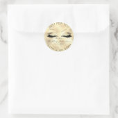 Made with Love Metallic Lashes Gold Sepia Makeup Ronde Sticker (Tas)