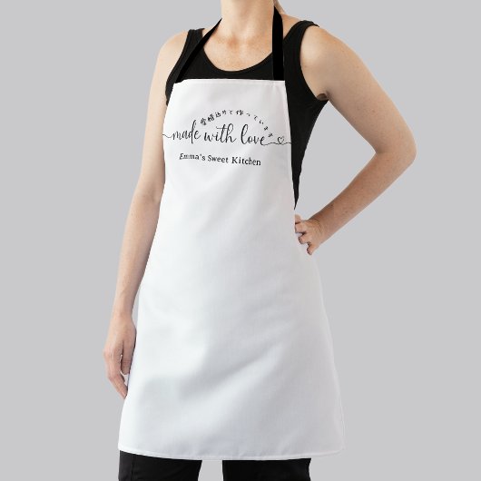Made with Love Minimalist Script Bakery Kitchen Schort