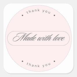 Made With Love Minimalist Thank You Sticker