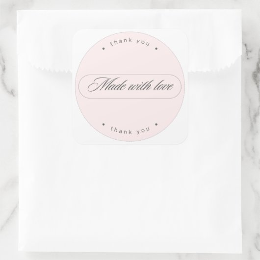 Made With Love Minimalist Thank You Sticker (Tas)