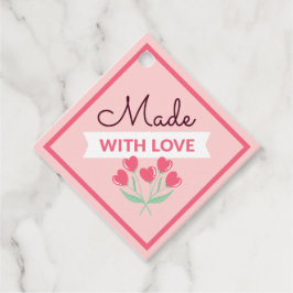 Made with Love Modern Pink Favor Tags 11 Bedankjes Labels