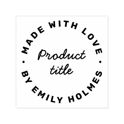 Made with Love | Modern Retro Bold Stylish Zelfinktende Stempel (Design)