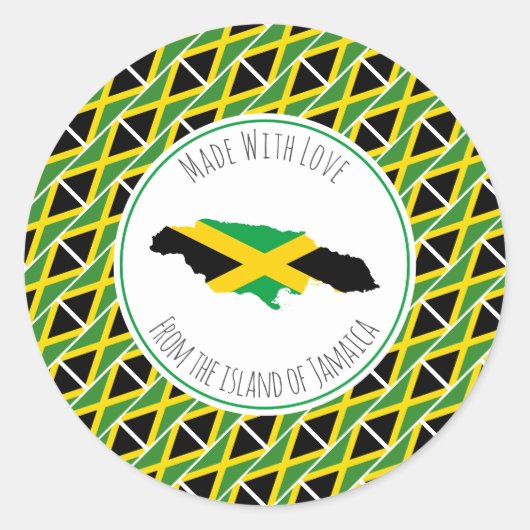 Made with Love of JAMAICA FLAG Jamaican Map Ronde Sticker (Voorkant)