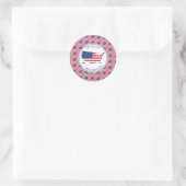 Made with Love of USA AMERICA Flag Ronde Sticker (Tas)