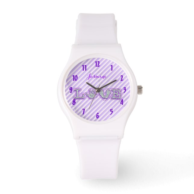 Made with Love (Paars) Horloge (Voorkant)