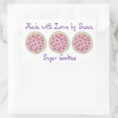 Made with Love Personalized Baking Sugar Cookie Rechthoekige Sticker (Tas)