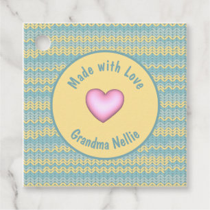 Made with Love Personalized Knit Crochet Heart Bedankjes Labels