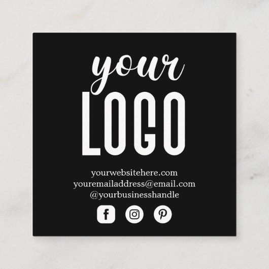 Made with Love Personalized Order Hartelijk dank Vierkante Visitekaartje (Achterkant)