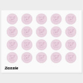 Made with Love Pink Minimalist Elegant Script Ronde Sticker (Vel)