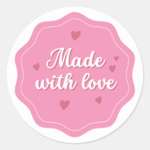 Made with Love Pink Sticker – Schattige label voor