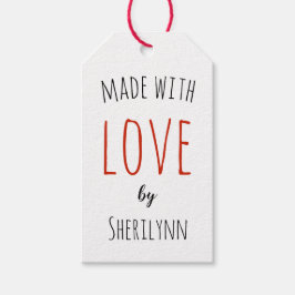 Made with Love Red Cadeaulabel