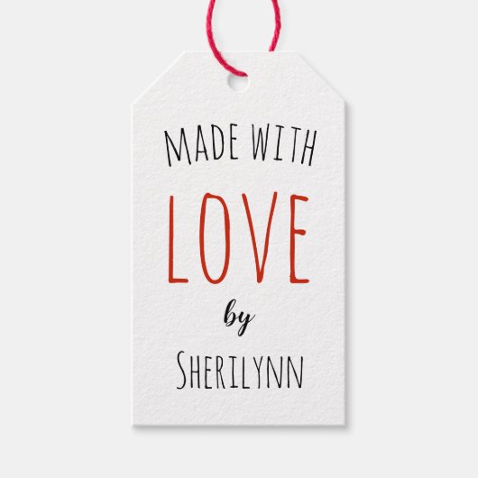 Made with Love Red Cadeaulabel (Voorkant)