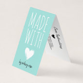 Made with Love Robin Egg Blue Hang Label Visitekaartje (Voorkant)