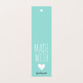 Made with Love Robin Egg Blue Hang Label Visitekaartje (Buitenkant ongevouwen)