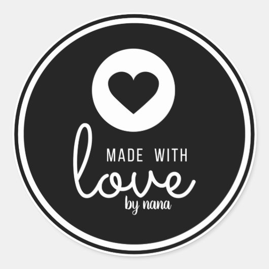 Made with Love Ronde Sticker (Voorkant)