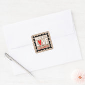 Made with Love Rustic Kraft Vierkante Sticker (Envelop)