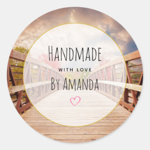 Made with Love Rustic Wooden Bridge in Country Ronde Sticker