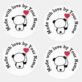 Made with Love van You Cute Panda Iron-On Labels