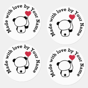 Made with Love van You Cute Panda Iron-On Labels