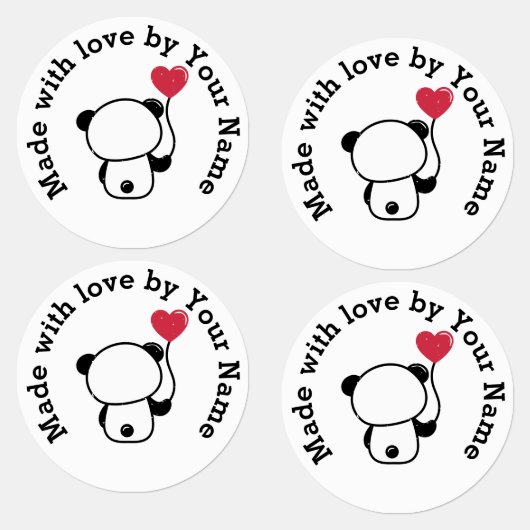 Made with Love van You Cute Panda Iron-On Labels (Groep)