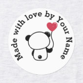 Made with Love van You Cute Panda Iron-On Labels (Design 2)