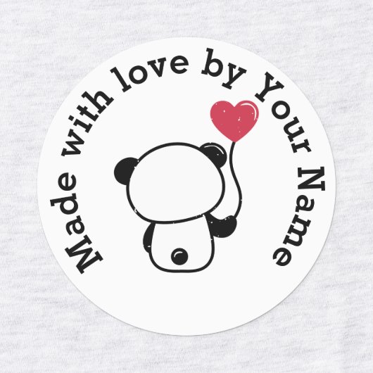 Made with Love van You Cute Panda Iron-On Labels (Design 2)