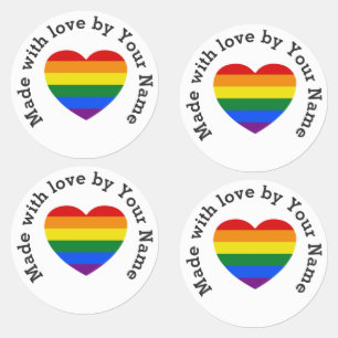 Made with Love van You Gay Pride Heart Iron-On Labels