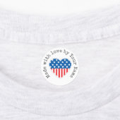 Made with Love van You Patriotic Heart Iron-On Labels (Aangebracht)
