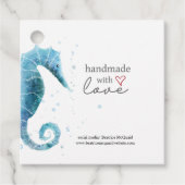 Made with Love | Waterverf Zee Paarden Bedankjes Labels (Voorkant)