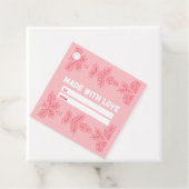 Made with Love with peach floral motif Bedankjes Labels (In situ)