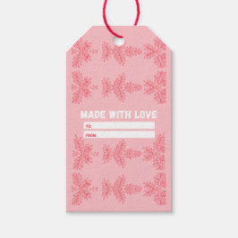 Made with Love with peach floral motif Cadeaulabel